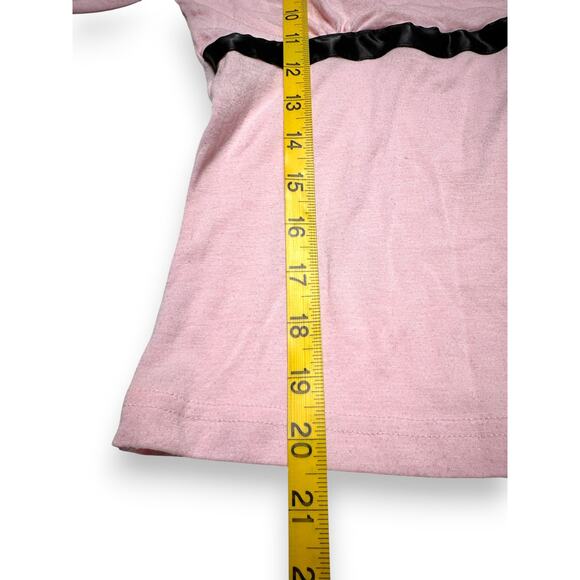 Vintage Cha Cha Vente Pink Surplice Wrap Top W/ Satin Empire Ribbon Size Medium - Picture 6 of 11